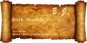 Balk Jozafát névjegykártya